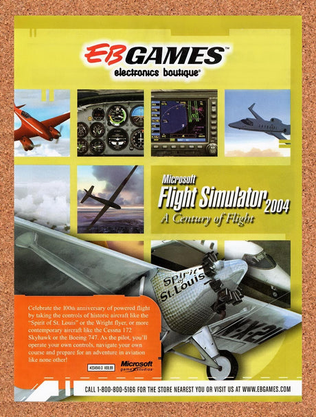 2005 Flight Simulator 2005 EB Games Original Advertisement / Retro Wall Art v1