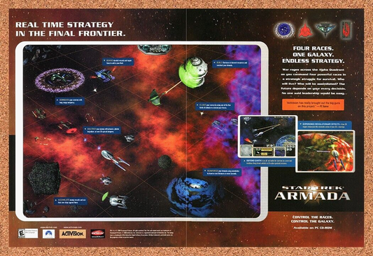 Star Trek Armada PC Original 2001 Ad Authentic Space RTS Video Game Promo v2