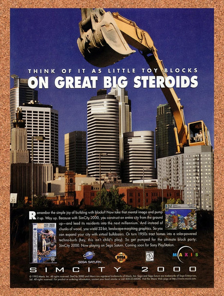 1995 Sim City 2001 PC Original Advertisement / Retro Promo v1