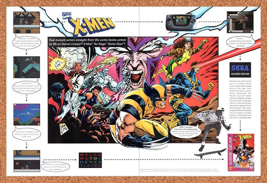 1993 X-Men Game Gear Original Advertisement / Retro Wall Art v1