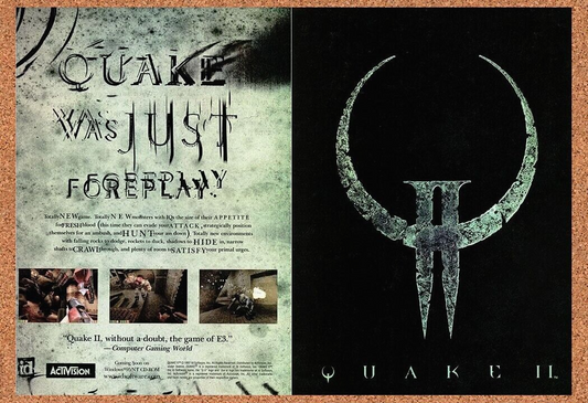 Quake 2 PC II Original 1997 Ad Authentic Windows Video Game Promo