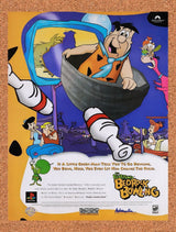 1999 Flintstones Bedrock Bowling PS1 Original Advertisement / Retro Wall Art v1