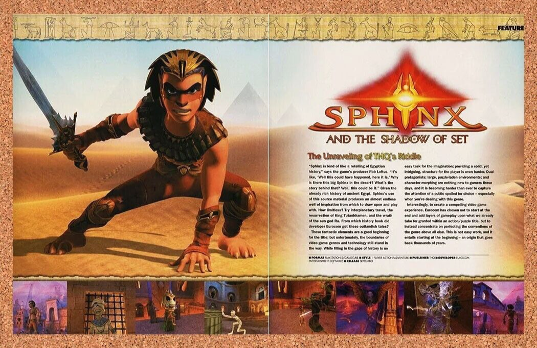Sphinx And The Shadow Of Set PS2 Original 2006 Ad Authentic Video Game Promo