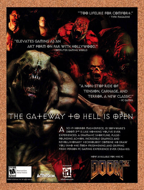 2004 Doom 3 The Gateway. Ad Original Advertisement / Retro Promo v5
