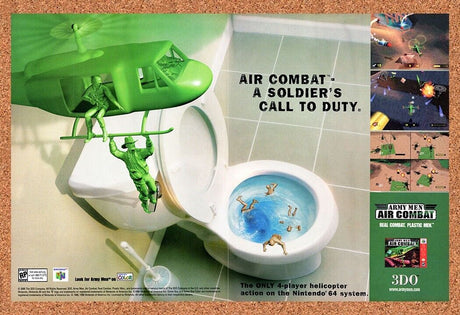 Army Men Air Combat N64 Original 2000 Vintage Ad - Video Game Promo
