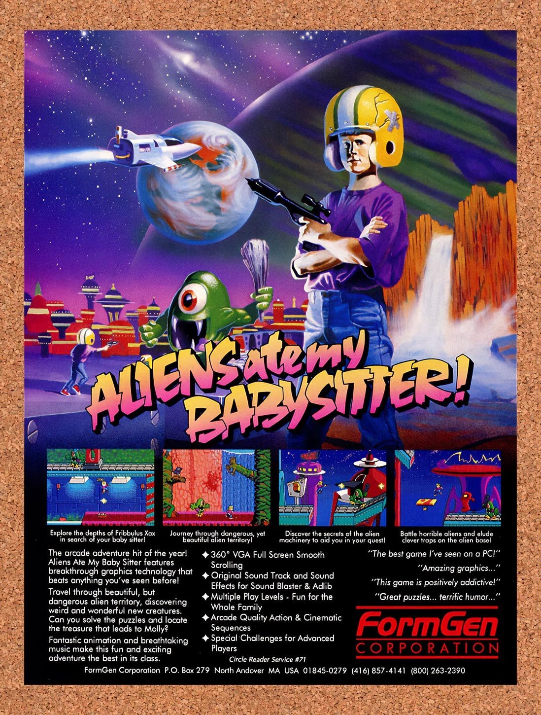 1992 Aliens Ate My Babysitter PC Original Advertisement / Retro Promo v1