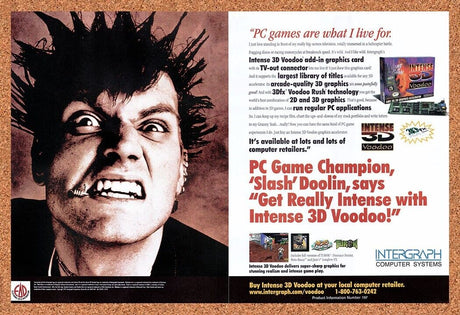 1998 Voodoo 2D/3D Graphics Accelerator Original Ad / Retro Wall Art v3