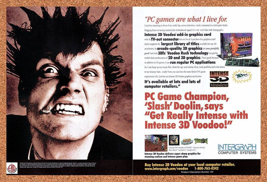 1997 Voodoo 2D/3D Graphics Accelerator Original Ad / Retro Wall Art v3