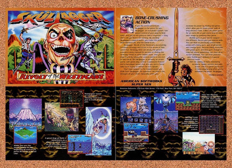 1992 Skuljagger Revolt Of The Westicans SNES Original Advertisement / Promo v1