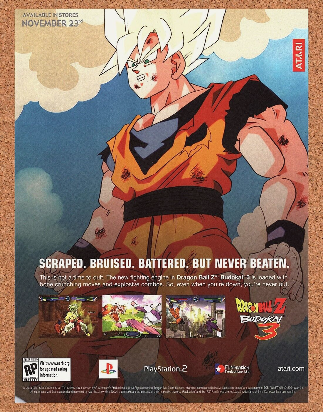Original 2003 Dragonball Z Budokai 3 PS2 Vintage Ad - Video Game Art Promo