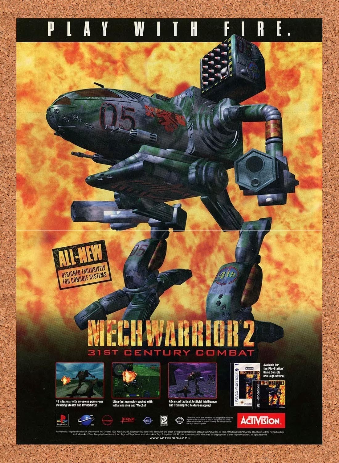 1996 MechWarrior 2 PS1 Original Advertisement / Retro Promo v1