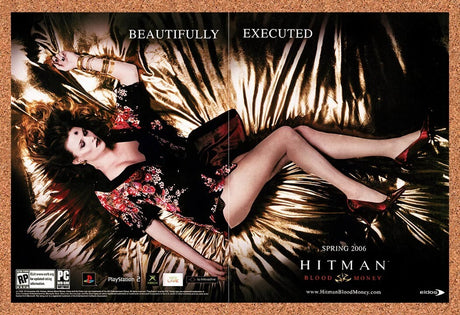 2006 Hitman Blood Money PS2 Beautifully Executed Original Ad / Retro Wall Art v4
