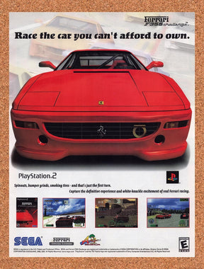 2002 Ferrari F355 Challenge PS2 Original Advertisement / Retro Promo v1