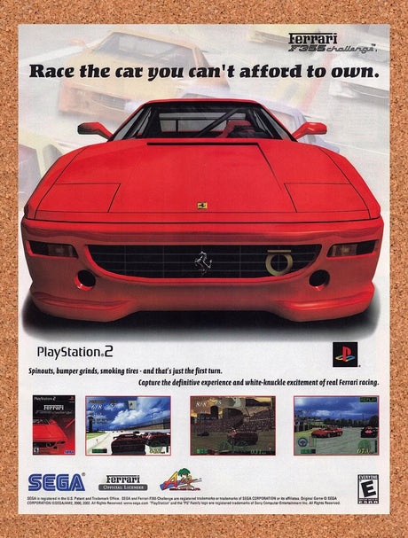 2002 Ferrari F355 Challenge PS2 Original Advertisement / Retro Promo v1