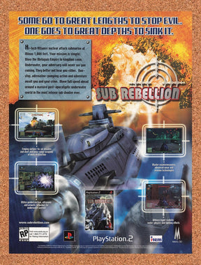 2002 Sub Rebellion PS2 Original Advertisement / Retro Promo v1