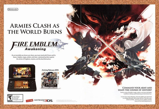 Fire Emblem Awakening 3DS Original 2012 Vintage Ad - Video Game Promo