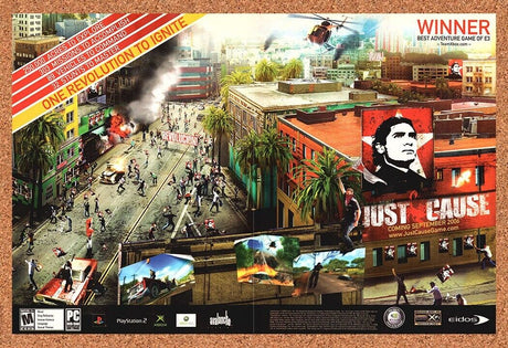 Just Cause PC Original 2006 Ad Authentic Eidos Video Game Promo Art 1