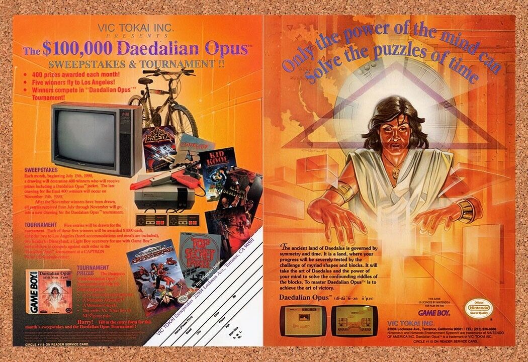 1989 Daedalian Opus Tournament Sweepstakes Original Ad / Retro Wall Art v2