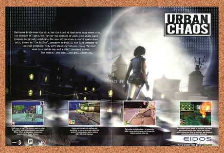 Urban Chaos PC Original 1999 Ad Print Authentic Mucky Foot Video Game Promo v2