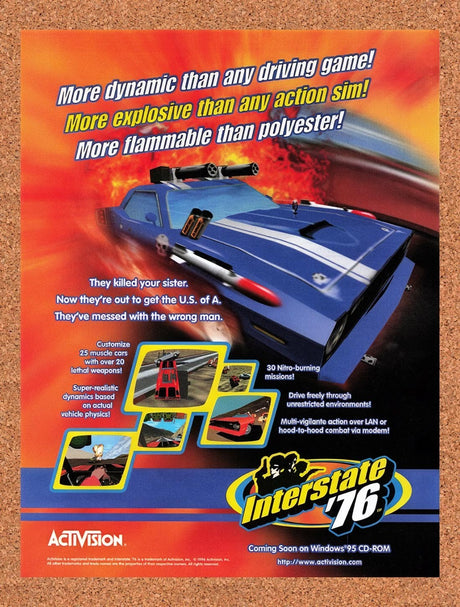 1997 Interstate 76 PC Original Advertisement / Retro Promo v3