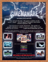 Cinemaware Interactive Video Game Movies Original 1986 Vintage Ad - Promo