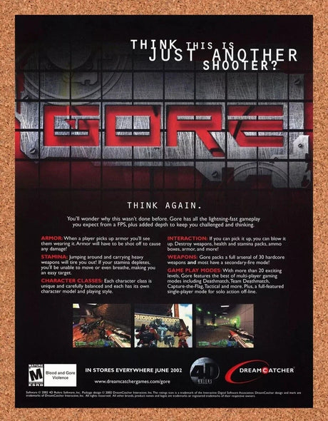2002 Gore Ultimate Soldier PC Original Advertisement / Retro Promo v1
