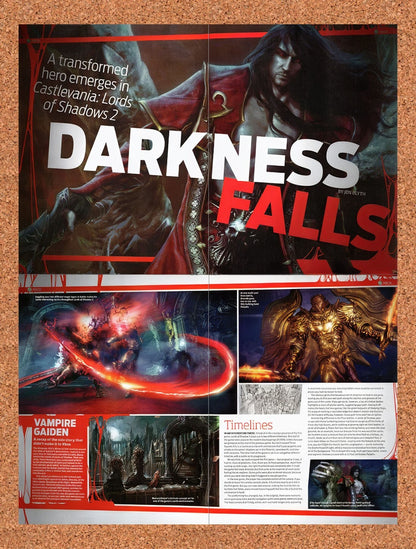 2012 Castlevania Lords Of Shadow 2 Xbox 360 Original 4-Part Ad / Wall Art v3