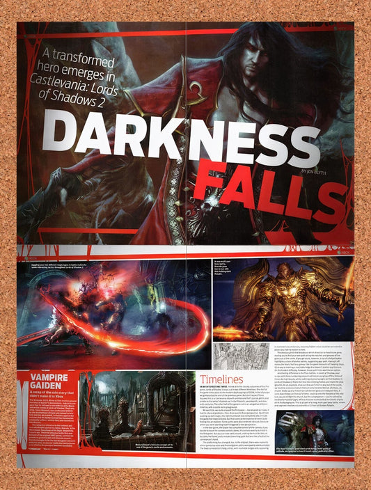 2012 Castlevania Lords Of Shadow 2 Xbox 360 Original 4-Part Ad / Wall Art v3