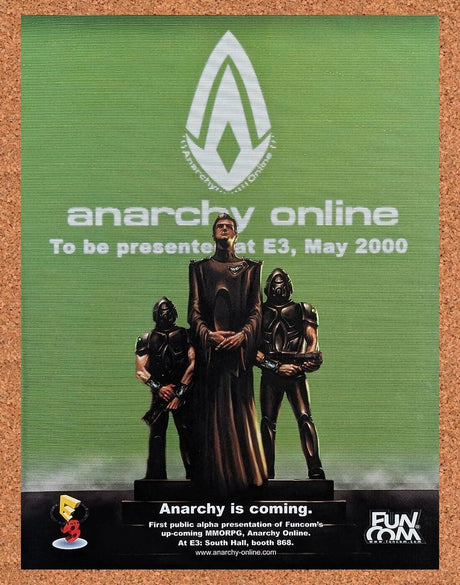 Anarchy Online PC Original 2002 Ad Authentic E3 Release Video Game Promo