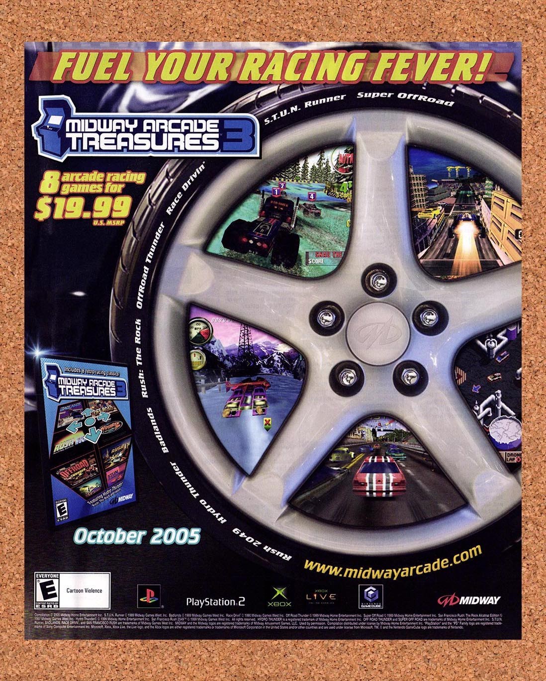 2005 Midway Arcade Treasures 3 PS2 Original Advertisement / Retro Promo v1