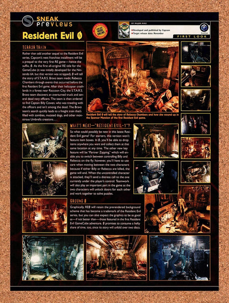 2002 Resident Evil Zero GameCube Original Advertisement / Retro Promo vr1