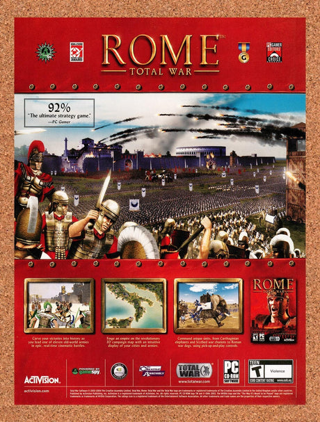 2004 Rome Total War PC Original Advertisement / Retro Promo v1