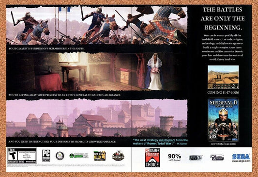 Medieval II Total War Original 2005 Vintage Ad - Video Game Art Promo