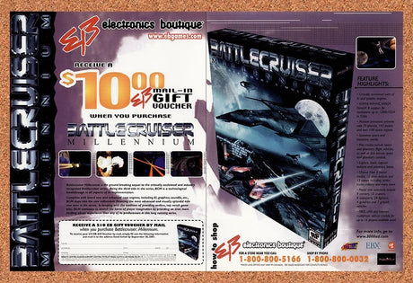 2001 Battlecruiser Millennium EB Games Rebate Original Advertisement / Promo v1