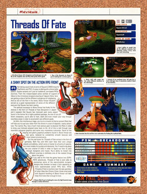 2000 Threads Of Fate PS1 Original Advertisement / Retro Promo vr3