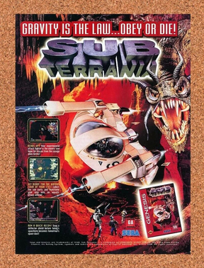 Sub Terrania Genesis Original 1996 Ad Authentic Retro Sega Video Game Promo