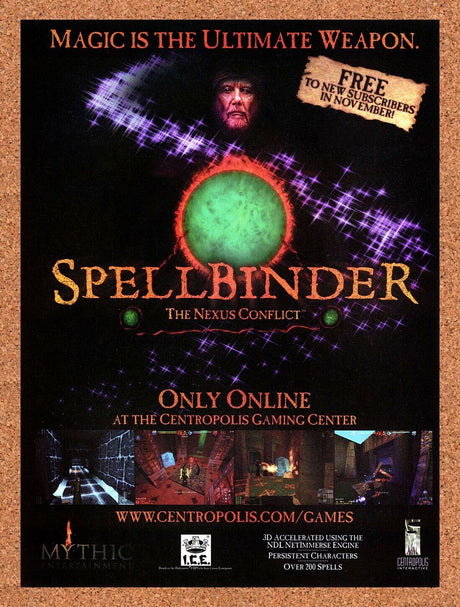Spellbinder The Nexus Conflict PC Original 1999 Ad Authentic Video Game Promo