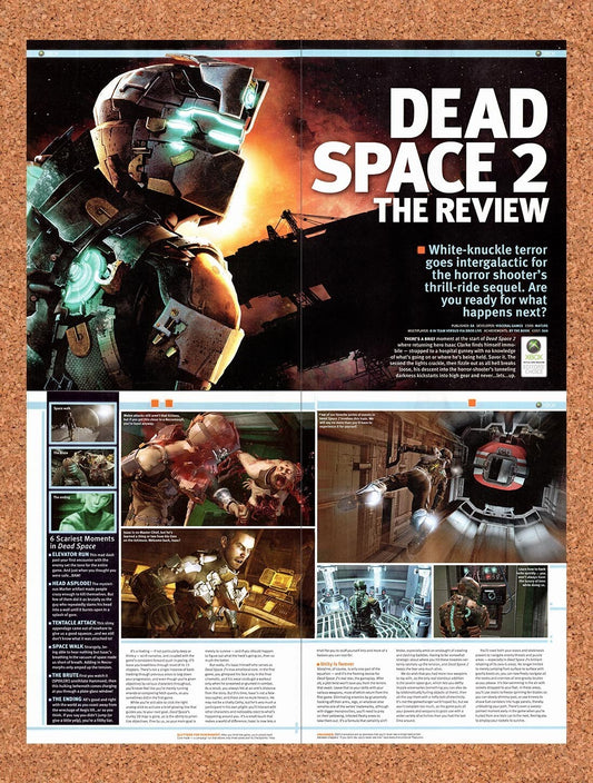 2010 Dead Space 2 Xbox 360 The Review Original 4-Part Ad / Retro Wall Art v1