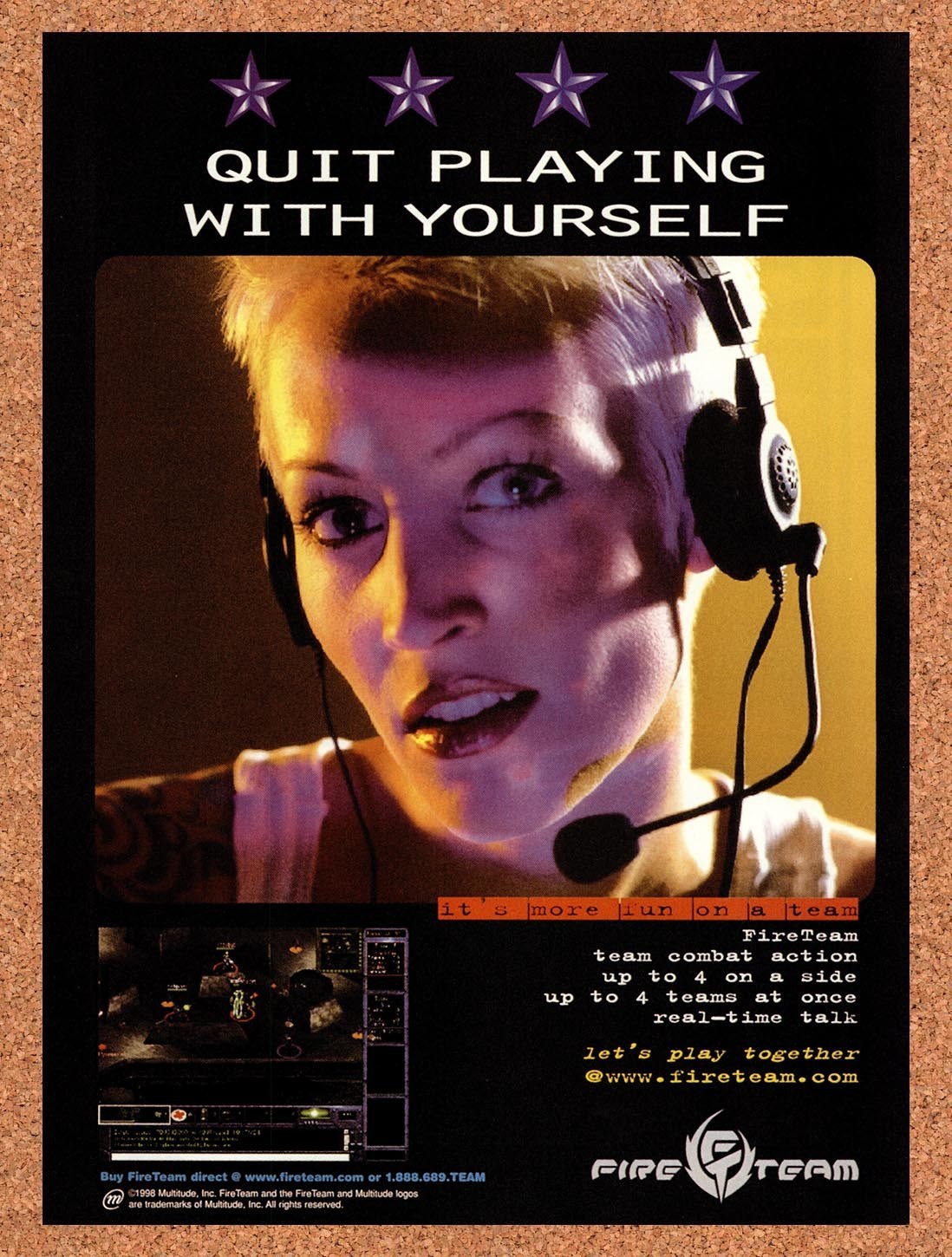 1998 FireTeam PC Original Advertisement / Retro Promo v2