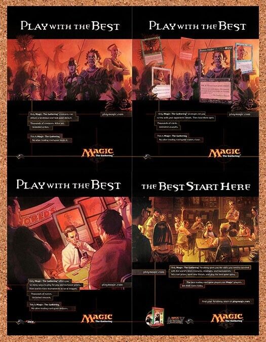 2000 Magic The Gathering Academy Original 4-Part Ad / Retro Wall Art v6