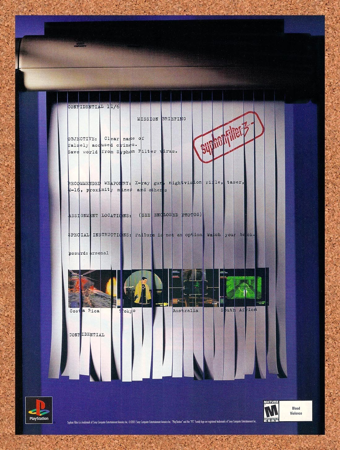 2002 Syphon Filter 3 PS1 Original Advertisement / Retro Promo v1