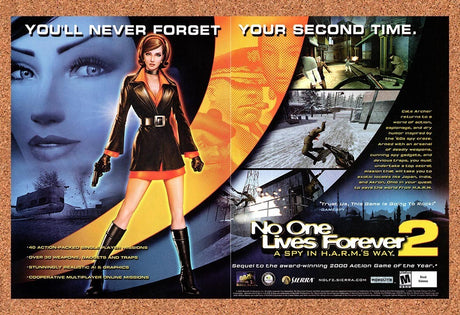 2002 No One Lives Forever 2 PC Original Advertisement / Retro Promo v4
