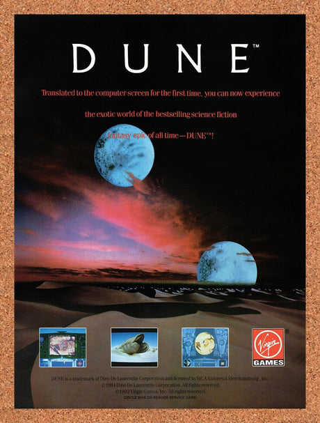1992 Dune Amiga Original Advertisement / Retro Wall Art v1