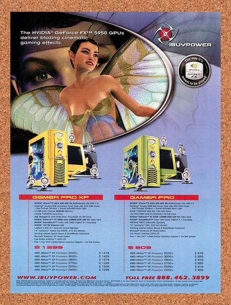 2004 nVidia GeForce FX iBuyPower Gamer Pro PCs Original Ad / Promo v3