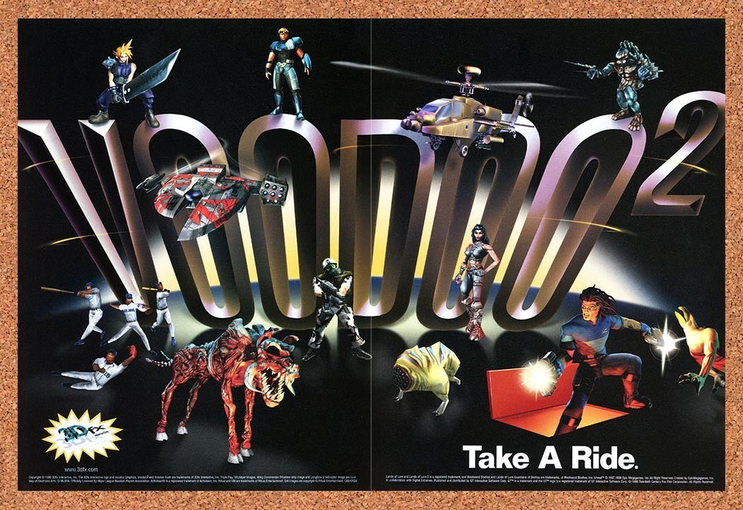 1998 Voodoo 2 Take A Ride Original Advertisement / Retro Promo vc1