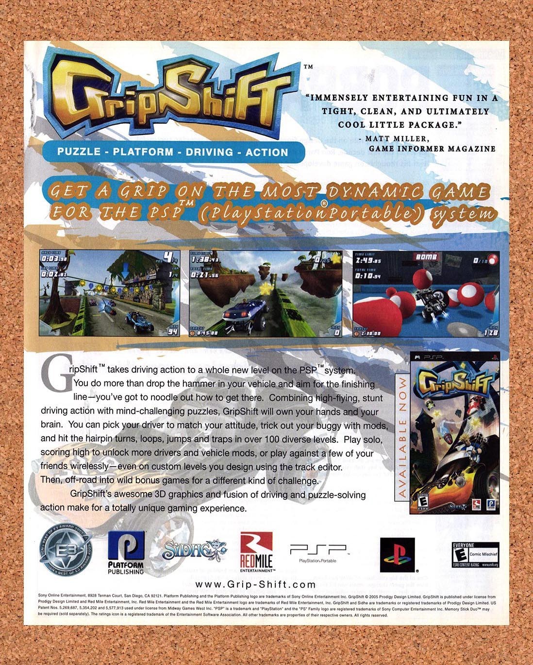 2005 GripShift PSP Original Advertisement / Retro Promo v1
