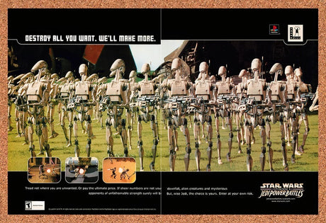 2000 Star Wars  Episode I Jedi Power Battles PS1 Original Ad / Promo v1