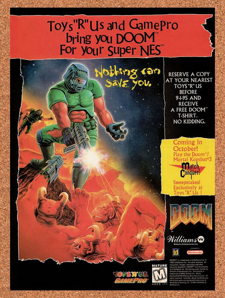 1995 Doom SNES Toys R Us Original Advertisement / Retro Wall Art v8