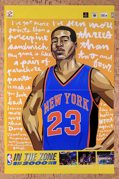 1999 NBA In The Zone 2001 PS1 Camby Original Advertisement / Retro Wall Art v1