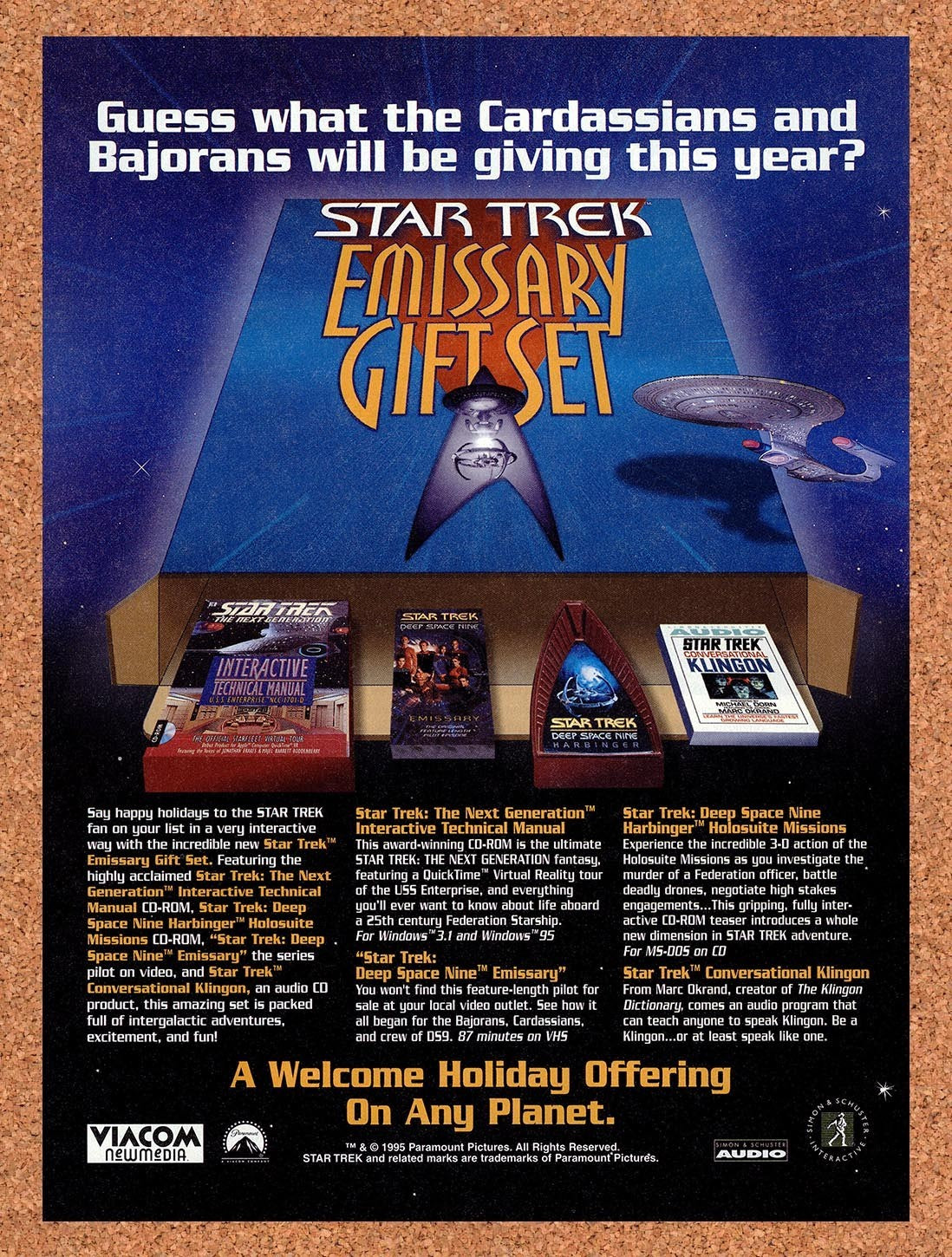 1995 Star Trek Emissary Gift Set Holiday Bundle Original Advert / Retro Promo v1